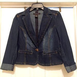 NWOT Baccini Dark Fade Jean Blazer (S)